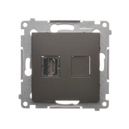 Simon DGHDMI.01/46 Zásuvka HDMI jednonásobná hnědá matná, metalizovaná