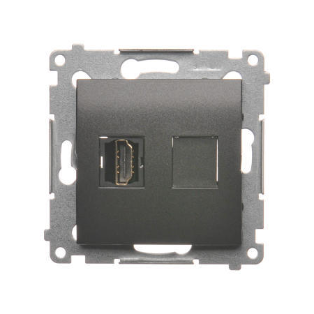 Simon DGHDMI.01/48 Zásuvka HDMI jednonásobná antracit, metalizovaná