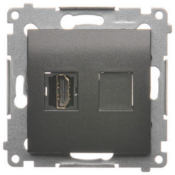 Simon DGHDMI.01/48 Zásuvka HDMI jednonásobná antracit, metalizovaná