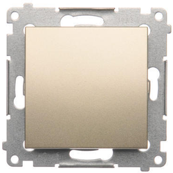 Simon DPR1.01/44 Ovládač rozpínací bez piktogramu, řazení 1/0 bez piktogramu (přístroj s krytem) 10AX 250V, bezšroubové, zlatá matná, metalizovaná