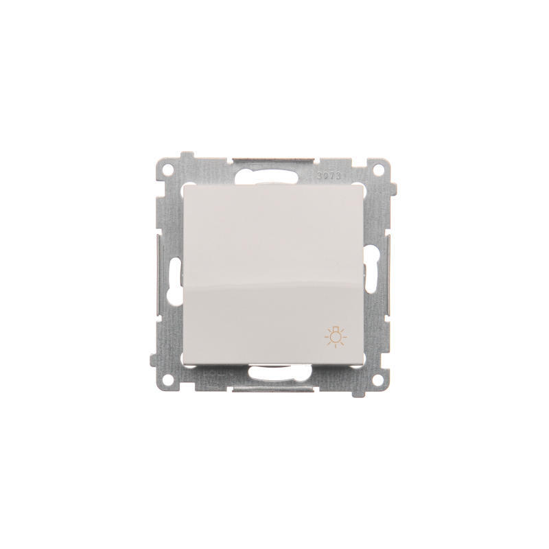 Simon DS1.01/11 Ovladač zapínací SVĚTLO, řazení 1/0 (přístroj s krytem) 10AX 250V, bezšroubové, bílá
