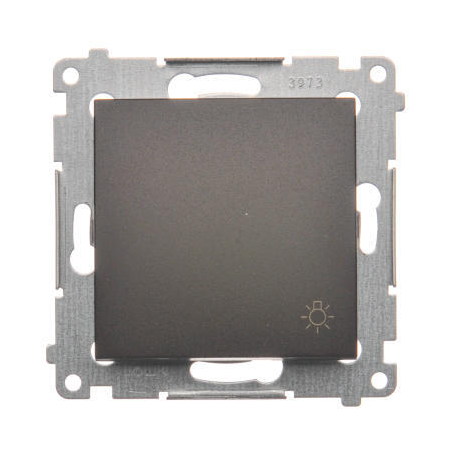 Simon DS1.01/46 Ovladač zapínací SVĚTLO, řazení 1/0 (přístroj s krytem) 10AX 250V, bezšroubové, hnědá matná, metalizovaná
