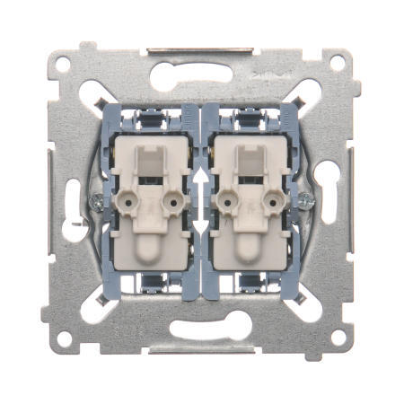 Simon SW6/2XLM Přepínač střídavý dvojitý s orientačním podsvětlením (přístroj) 10AX 250V, bezšroubové,