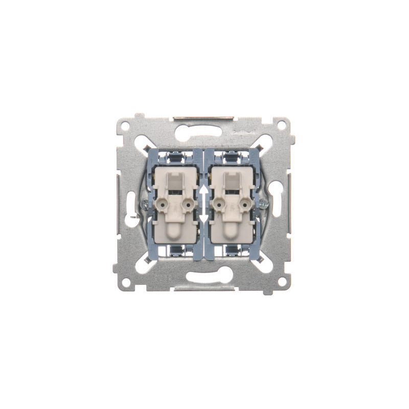 Simon SW6/2XLM Přepínač střídavý dvojitý s orientačním podsvětlením (přístroj) 10AX 250V, bezšroubové,