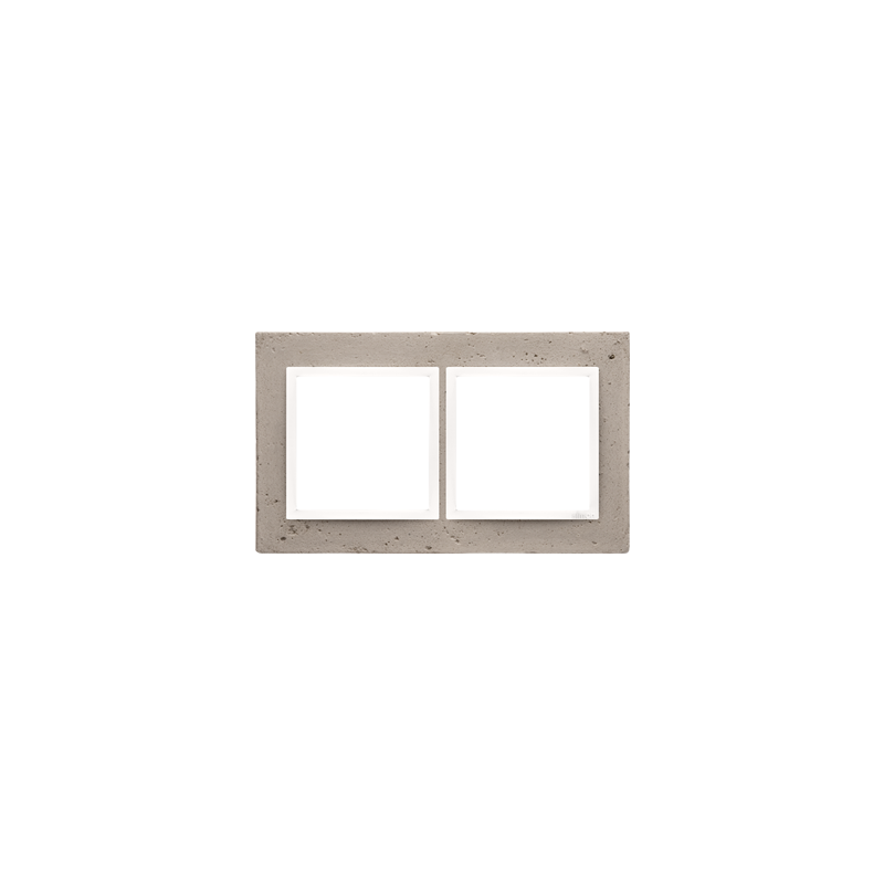 Simon DRN2/91 Betonový rámeček 2-násobný světlý beton/bílá