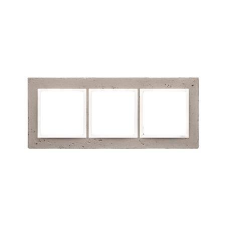 Simon DRN3/91 Betonový rámeček 3-násobný světlý beton/bílá