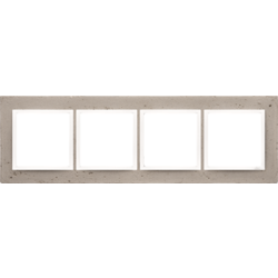 Simon DRN4/91 Betonový rámeček 4-násobný světlý beton/bílá