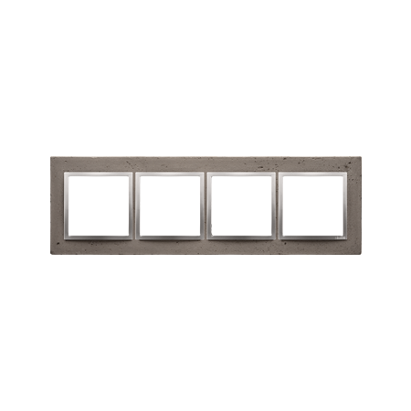 Simon DRN4/96 Betonový rámeček 4-násobný tmavý beton/stříbro