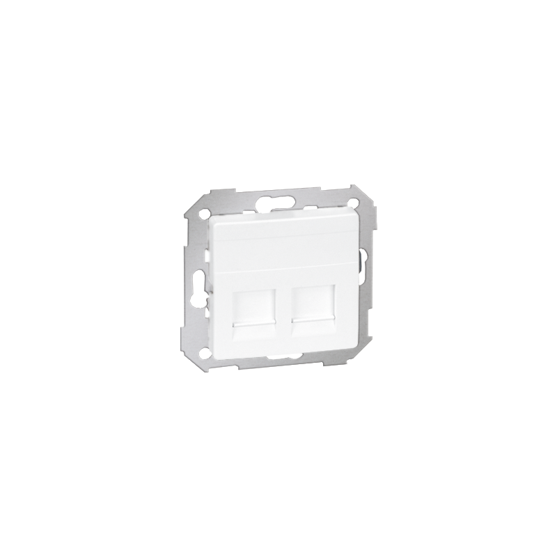Simon 82006-30 Teleinformační kryt zásuvek na Keystone plochá, dvojitá bílá