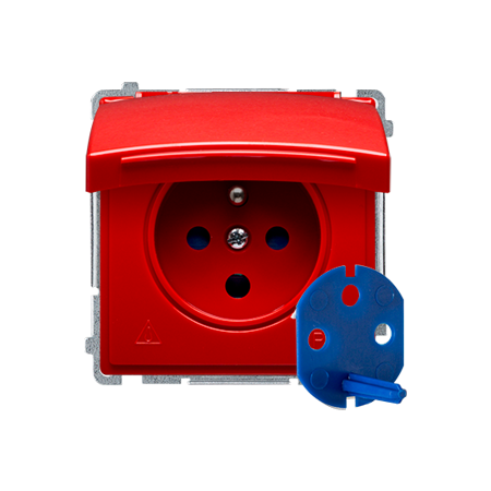 Simon BMGD1B.01/22 Jednotná kolíková zásuvka DATA pro verzi IP44 s oprávňujícím klíčem červený 16A