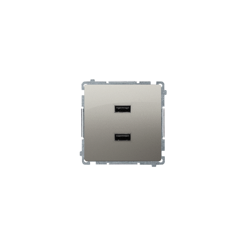 Simon BMC2USB.01/29 Dvojitá USB nabíječka saténová 2,1A